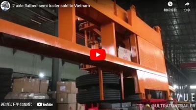 Ultraton 2 ejes semirremolque plano para Vietnam